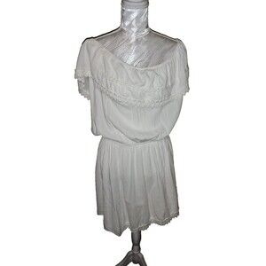 Sea Spice white dress XL Maxi off shoulder Dress  Whimsigoth. Fairy Boho Relax